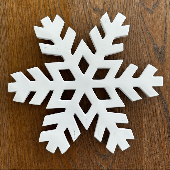Crate&Barrel Other - Crate&Barrel White Snowflake Trivet Christmas Holiday Winter Festive Decor
